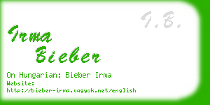 irma bieber business card